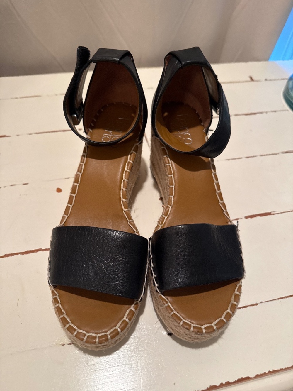 Black espadrille wedge